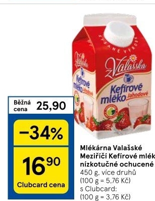 Kefírové mléko ochucené Mlékárna Valašské Meziříčí