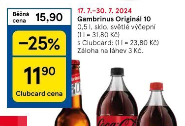 Pivo světlé výčepní Originál 10° Gambrinus