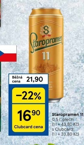 Pivo světlý ležák 11° Staropramen