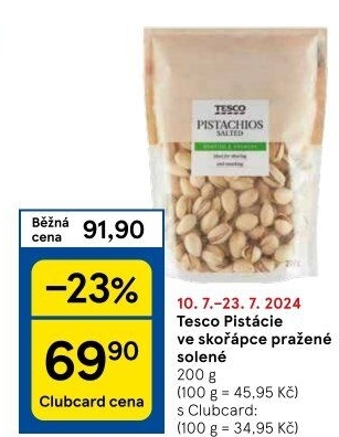 Pražené pistácie Tesco