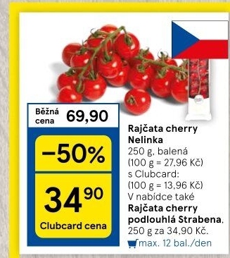 Rajčata cherry keříková Čerstvě utrženo