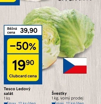 Salát ledový Tesco