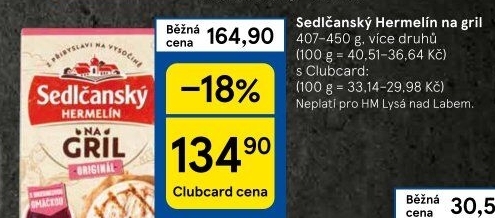 Sýr Hermelín na gril Sedlčanský