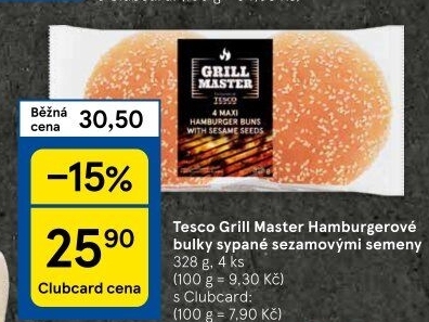 Bulka na hamburger Grill Master Tesco