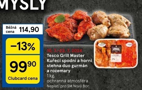 Marinovaná kuřecí stehna Gurmán a Rozemary Grill Master Tesco