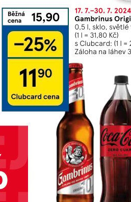 Pivo světlé výčepní Originál 10° Gambrinus