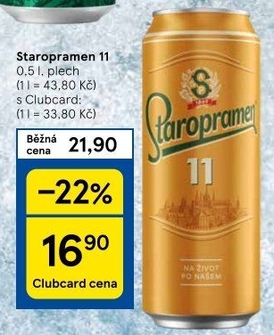 Pivo světlý ležák 11° Staropramen