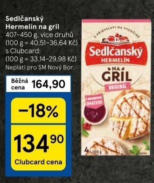 Sýr Hermelín na gril Sedlčanský
