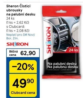 Ubrousky vlhčené na palubní desku Sheron
