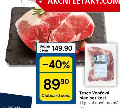 Vepřová plec bez kosti Tesco