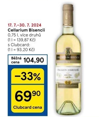 Vína Cellarium Bisencii Zámecké vinařství Bzenec
