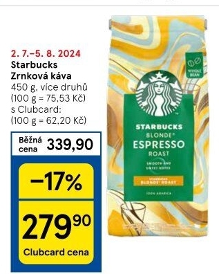 Zrnkové kávy Starbucks