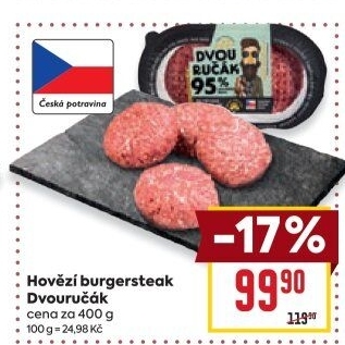 Hovězí burger dvouručák Láďa Grileman Kostelecké uzeniny