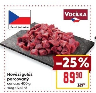 Hovězí maso na guláš Vocílka