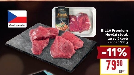 Hovězí steak ze svíčkové Billa Premium