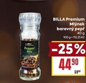 Mlýnek s kořením Billa Premium
