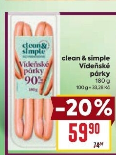 Párky vídeňské Clean &amp