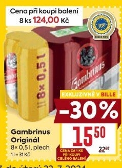 Pivo světlé výčepní Originál 10° Gambrinus