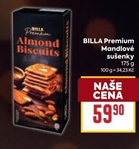 Sušenky mandlové Premium Billa