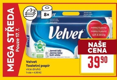 Toaletní papír 3vrstvý Velvet