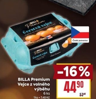 Vejce z volného výběhu Billa Premium
