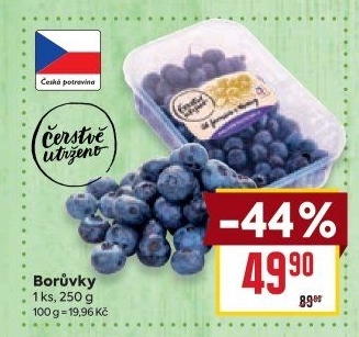 Borůvky Čerstvě utrženo