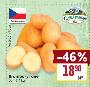 Brambory konzumní rané Česká farma
