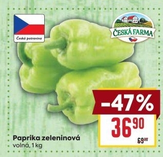 Paprika zelená Česká farma