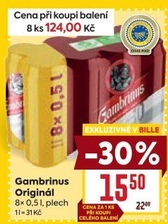 Pivo světlé výčepní Originál 10° Gambrinus