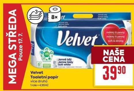 Toaletní papír 3vrstvý Velvet