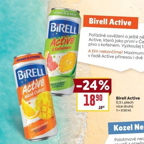 Nealkoholické pivo ochucené Active Birell