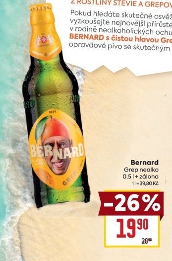 Nealkoholické pivo ochucené Bernard