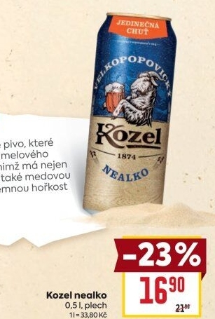 Nealkoholické pivo Velkopopovický Kozel