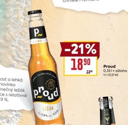 Pivo světlý ležák Proud