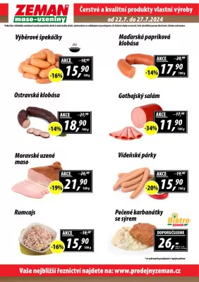 akční leták ZEMAN maso - uzeniny 22.7.2024-27.7.2024