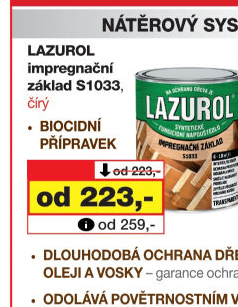 Impregnační základ na dřevo Lazurol