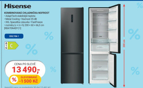 Kombinovaná chladnička Hisense RB470N4EFC1 -