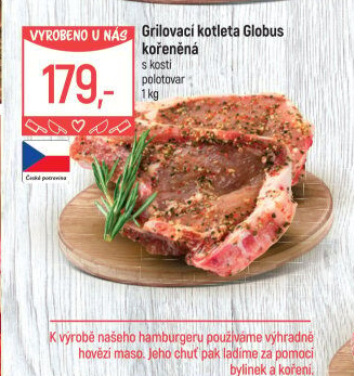 Kotleta na gril s kostí kořeněná Globus