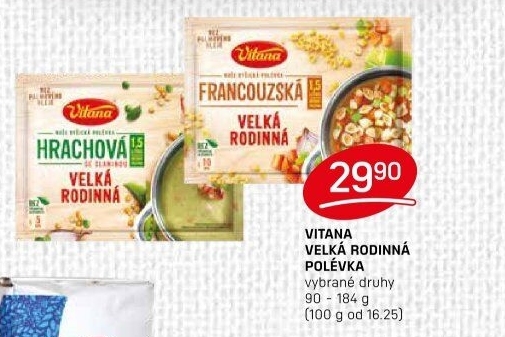 Instantní polévka Velká rodinná Vitana