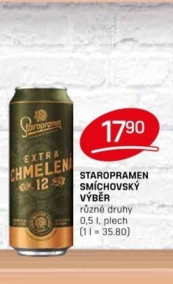 Piva Smíchovský výběr Staropramen