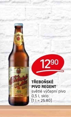 Pivo světlé výčepní Třeboňské Bohemia Regent