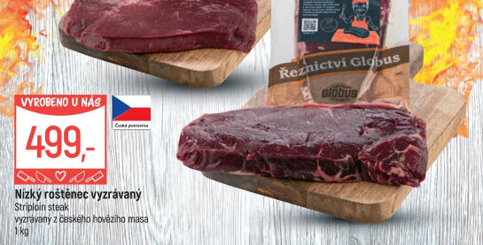 Hovězí nízký roštěnec Striploin steak Globus