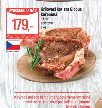 Kotleta na gril s kostí kořeněná Globus