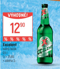 Pivo světlý ležák 11° Excelent