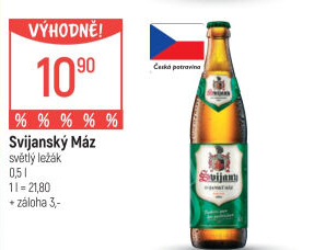 Pivo světlý ležák 11° Svijanský Máz Svijany