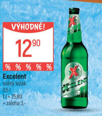Pivo světlý ležák 11° Excelent