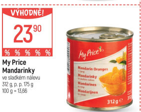 Kompot mandarinky My Price