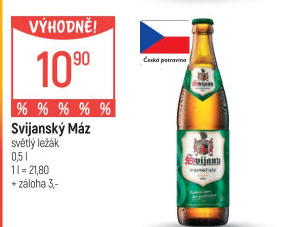 Pivo světlý ležák 11° Svijanský Máz Svijany