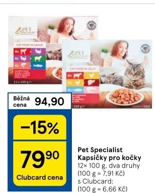 Kapsičky pro kočky Pet Specialist