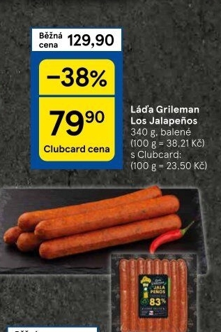 Klobásy Los Jalapeňos Láďa Grileman Kostelecké uzeniny